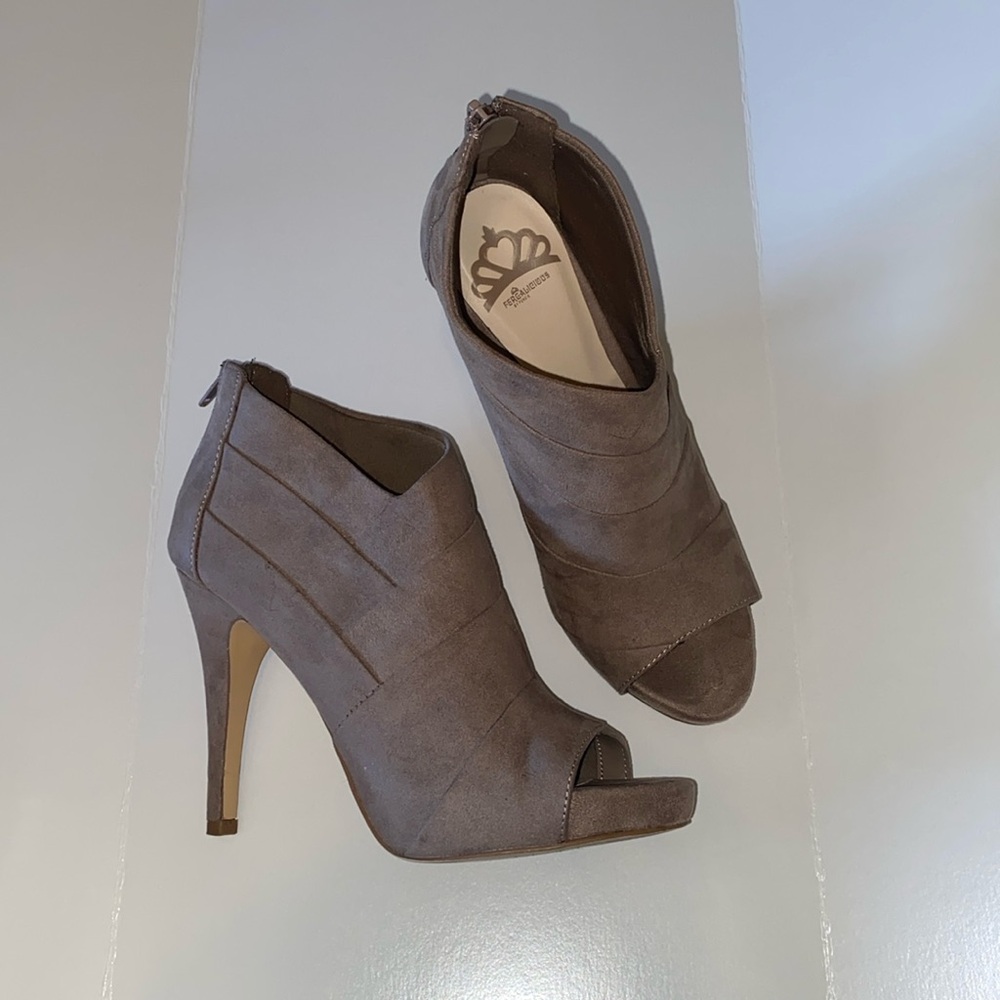 Taupe Suede platform Booties